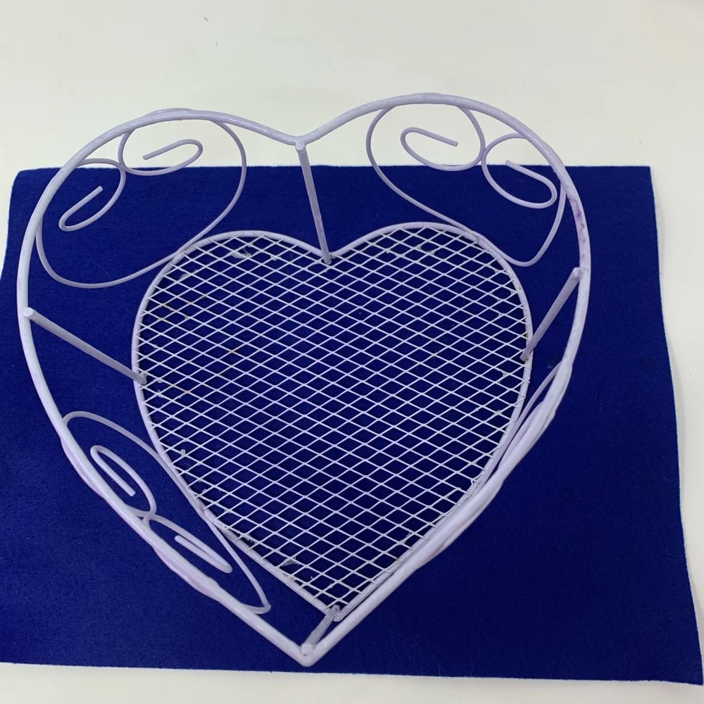 Lavender Heart-Shaped Wire Basket